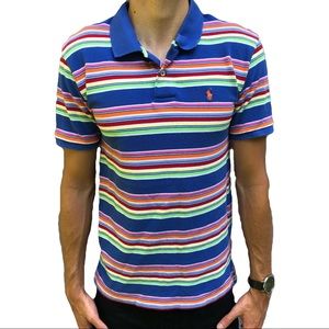 Neon stripes polo shirt